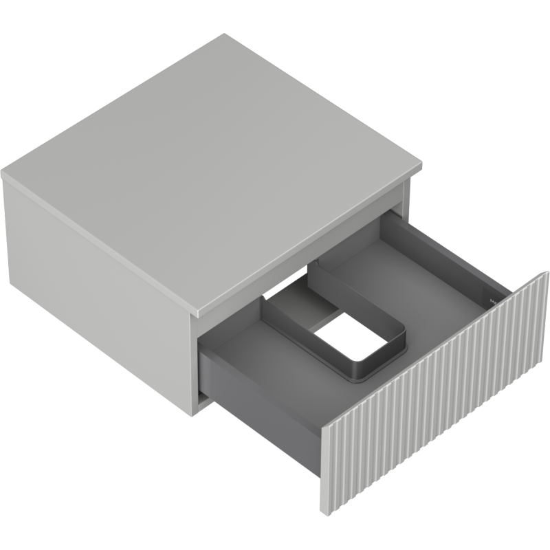 Mexen Rivel Badezimmerunterschrank 50 cm mit Arbeitsplatte, 1 Schublade, gerillt, grau matt - 91A20-05023-1-BFC62