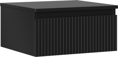Mexen Rivel Badezimmerunterschrank 50 cm mit Platte, 1 Schublade, gerippt, schwarz matt - 91A20-05023-1-BFC71