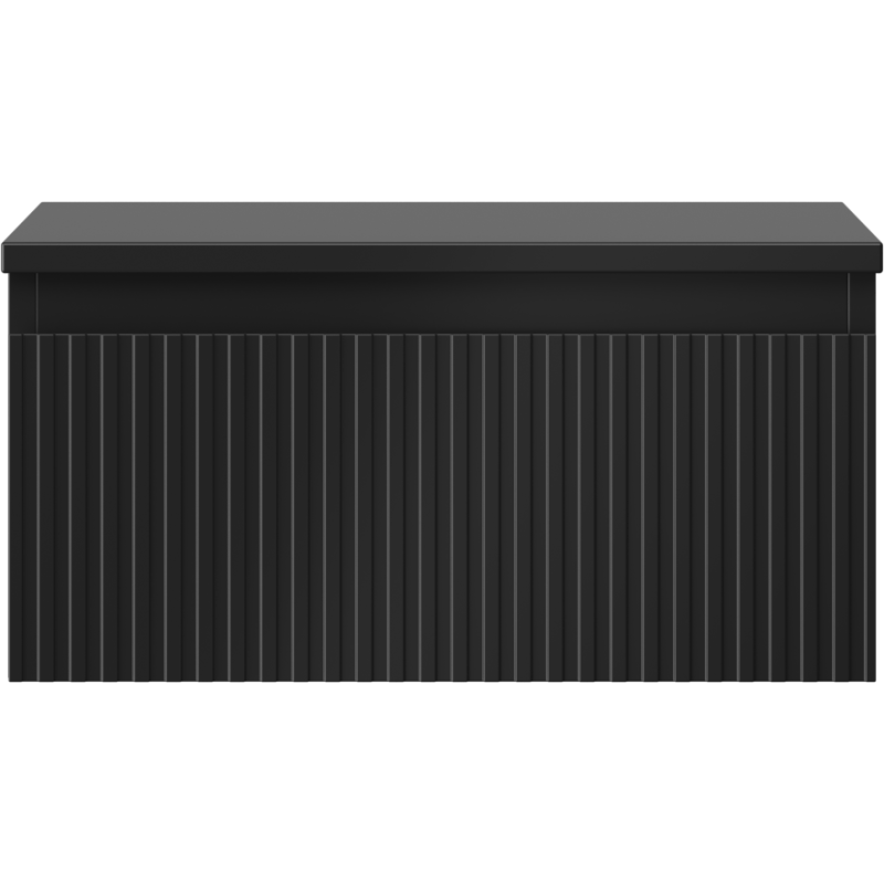 Mexen Rivel Badezimmerunterschrank 50 cm mit Platte, 1 Schublade, gerippt, schwarz matt - 91A20-05023-1-BFC71