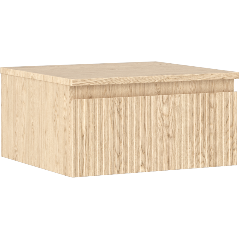 Mexen Rivel Badezimmerschrank unter dem Waschbecken 50 cm mit Arbeitsplatte, 1 Schublade, gerillt, Eiche - 91A20-05023-1-BFC81
