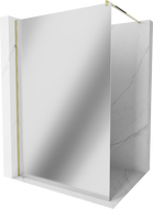 Mexen Kioto Duschwand Walk-in 80 x 200 cm, Spiegel 8 mm, Gold - 800-080-101-50-50