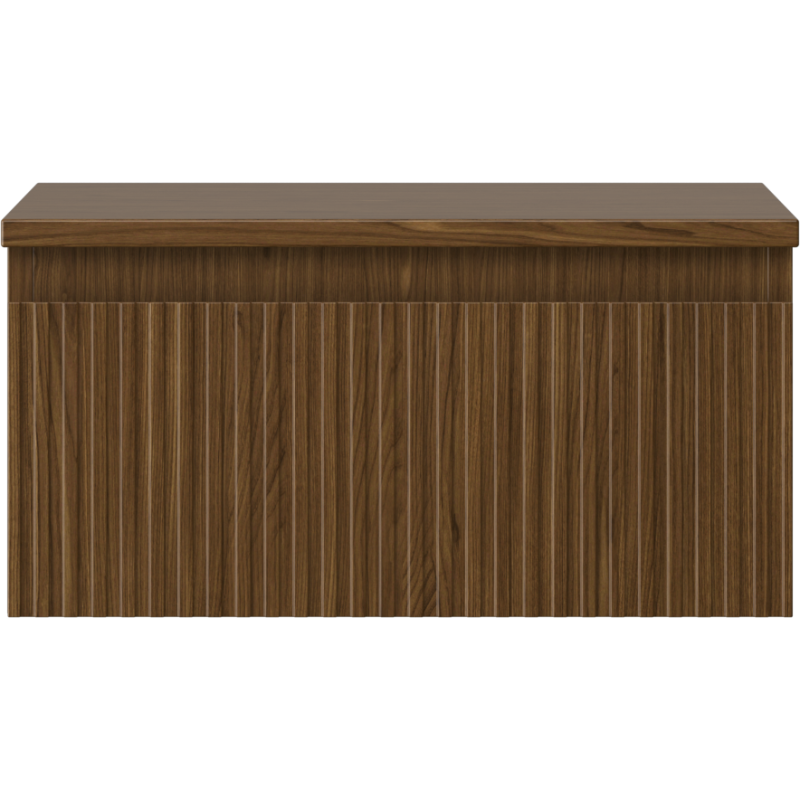 Mexen Rivel 50 cm Badezimmerunterschrank mit Arbeitsplatte, 1 Schublade, geriffelt, Nussbaum - 91A20-05023-1-BFC86