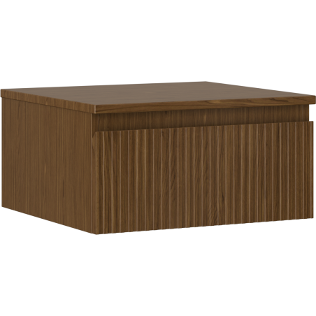Mexen Rivel 50 cm Badezimmerunterschrank mit Arbeitsplatte, 1 Schublade, geriffelt, Nussbaum - 91A20-05023-1-BFC86