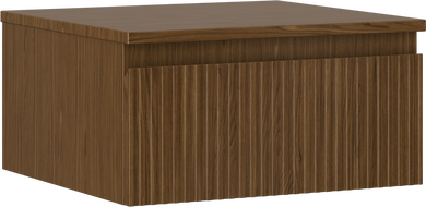 Mexen Rivel 50 cm Badezimmerunterschrank mit Arbeitsplatte, 1 Schublade, geriffelt, Nussbaum - 91A20-05023-1-BFC86