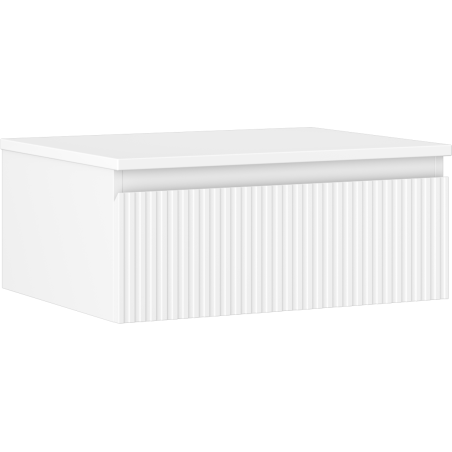 Mexen Rivel Badezimmerschrank 60 cm mit Arbeitsplatte, 1 Schublade, geriffelt, weiß matt - 91A20-06023-1-BFC01