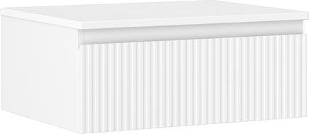 Mexen Rivel Badezimmerschrank 60 cm mit Arbeitsplatte, 1 Schublade, geriffelt, weiß matt - 91A20-06023-1-BFC01