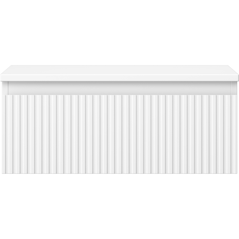 Mexen Rivel Badezimmerschrank 60 cm mit Arbeitsplatte, 1 Schublade, geriffelt, weiß matt - 91A20-06023-1-BFC01