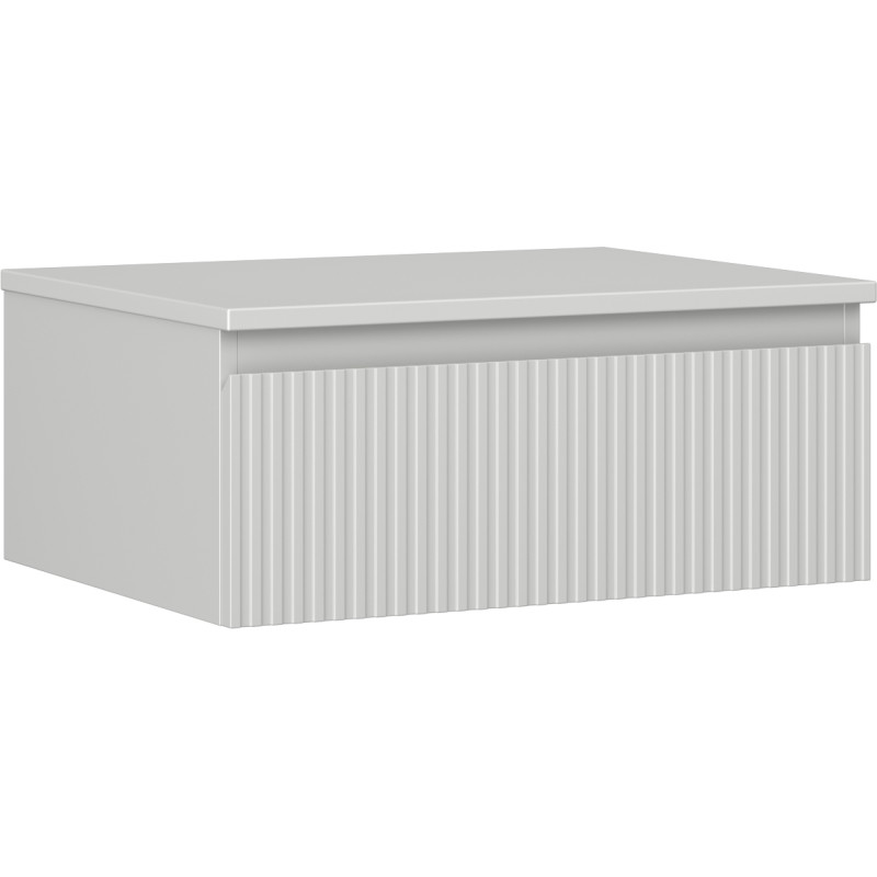 Mexen Rivel Badezimmerschrank für Waschtisch 60 cm mit Arbeitsplatte, 1 Schublade, geriffelt, grau matt - 91A20-06023-1-BFC62