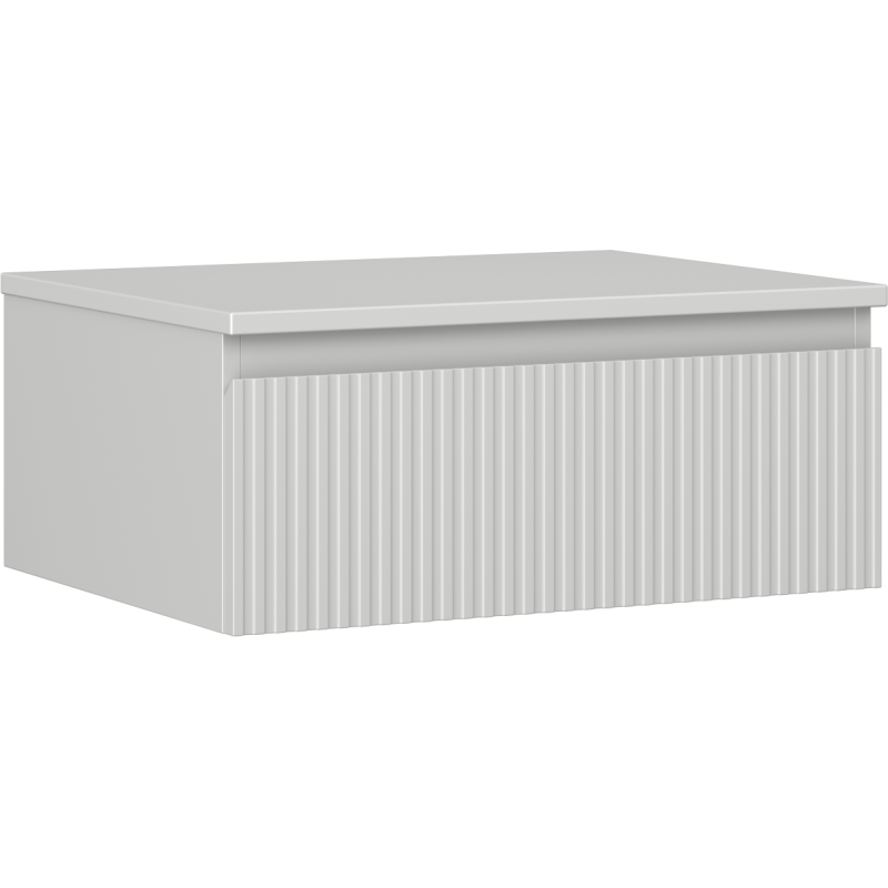 Mexen Rivel Badezimmerschrank unter Waschbecken 60 cm mit Arbeitsplatte, 1 Schublade, gerillt, grau matt - 91A20-06023-1-BFC62