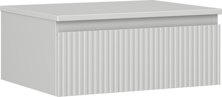 Mexen Rivel Badezimmerschrank unter Waschbecken 60 cm mit Arbeitsplatte, 1 Schublade, gerillt, grau matt - 91A20-06023-1-BFC62