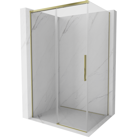 Mexen Rox Duschkabine zum Schieben 135 x 100 cm, transparent, gold - 8C2-135-100-50-00