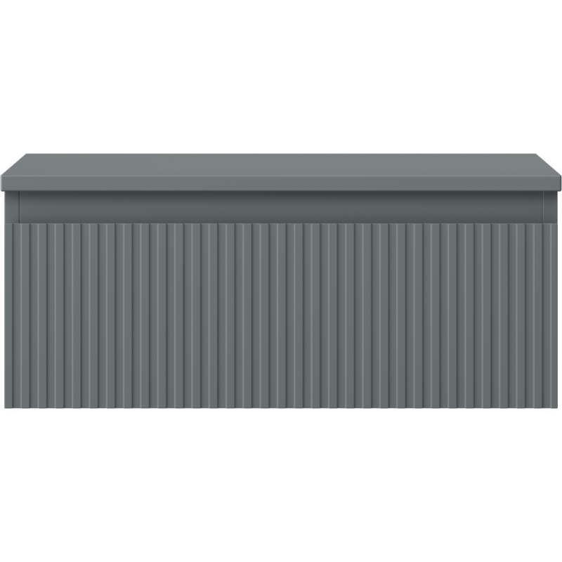 Mexen Rivel Badezimmerunterschrank 60 cm mit Arbeitsplatte, 1 Schublade, gerillt, Graphit matt - 91A20-06023-1-BFC66