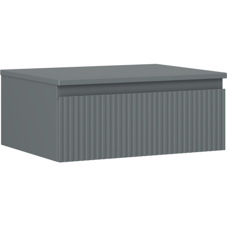 Mexen Rivel Badezimmerunterschrank 60 cm mit Arbeitsplatte, 1 Schublade, gerillt, Graphit matt - 91A20-06023-1-BFC66