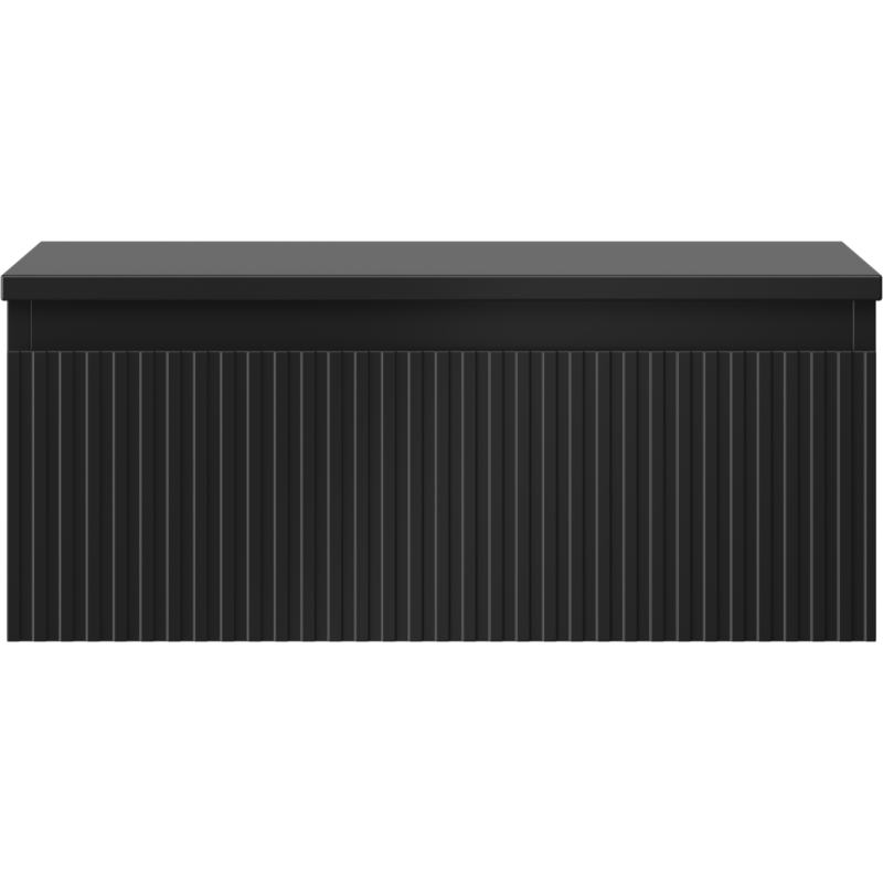 Mexen Rivel Badezimmerschrank 60 cm mit Arbeitsplatte, 1 Schublade, geriffelt, schwarz matt - 91A20-06023-1-BFC71