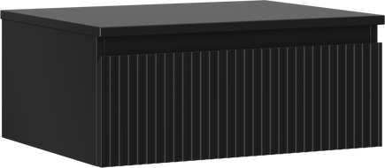 Mexen Rivel Badezimmerschrank 60 cm mit Arbeitsplatte, 1 Schublade, geriffelt, schwarz matt - 91A20-06023-1-BFC71
