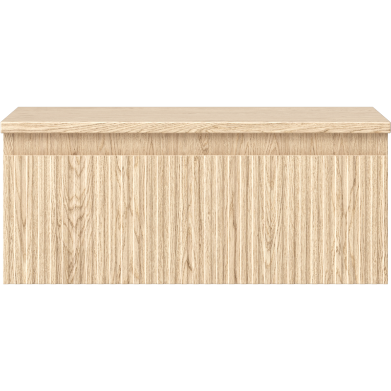 Mexen Rivel Badezimmerschrank 60 cm mit Waschbeckenplatte, 1 Schublade, profiliert, Eiche - 91A20-06023-1-BFC81