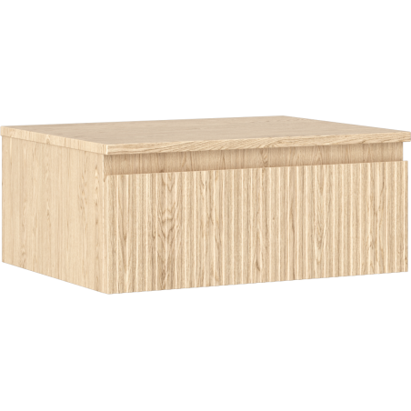 Mexen Rivel Badezimmerschrank 60 cm mit Waschbeckenplatte, 1 Schublade, profiliert, Eiche - 91A20-06023-1-BFC81
