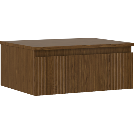 Mexen Rivel Badezimmerunterschrank 60 cm mit Arbeitsplatte, 1 Schublade, gerillt, Nussbaum - 91A20-06023-1-BFC86