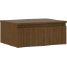 Mexen Rivel Badezimmerunterschrank 60 cm mit Arbeitsplatte, 1 Schublade, gerillt, Nussbaum - 91A20-06023-1-BFC86