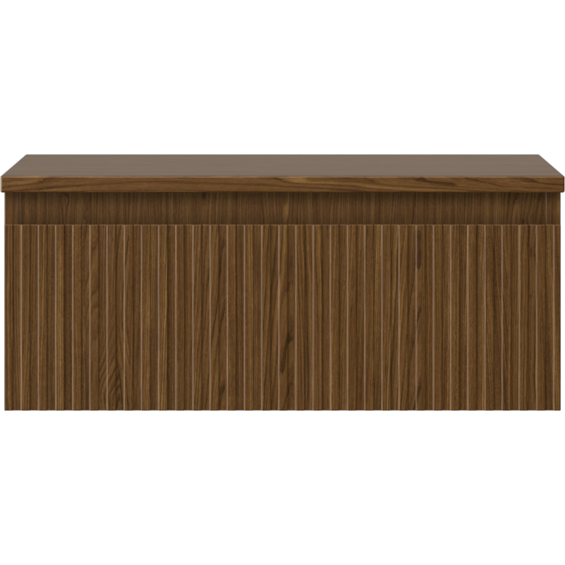 Mexen Rivel Badezimmerunterschrank 60 cm mit Arbeitsplatte, 1 Schublade, gerillt, Nussbaum - 91A20-06023-1-BFC86