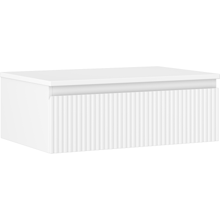 Mexen Rivel Badezimmerschrank 70 cm mit Platte, 1 Schublade, geriffelt, weiß matt - 91A20-07023-1-BFC01
