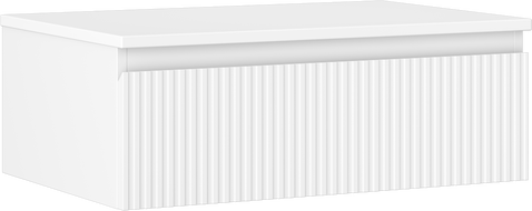 Mexen Rivel Badezimmerschrank 70 cm mit Platte, 1 Schublade, geriffelt, weiß matt - 91A20-07023-1-BFC01