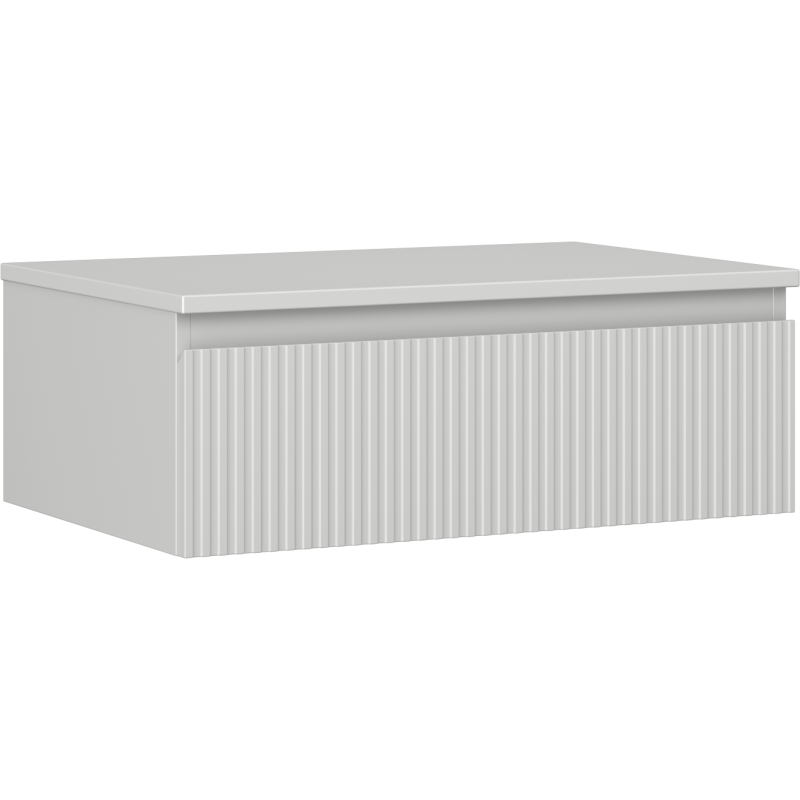 Mexen Rivel Badezimmerunterschrank 70 cm mit Arbeitsplatte, 1 Schublade, gerillt, grau matt - 91A20-07023-1-BFC62