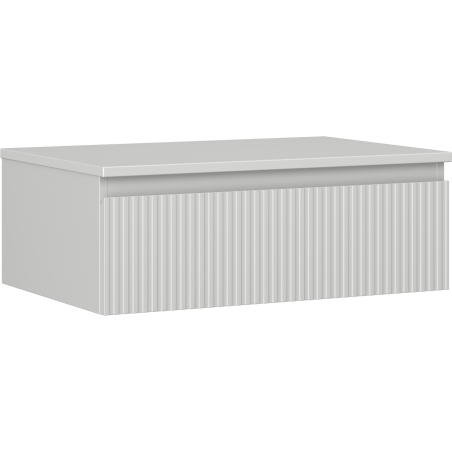 Mexen Rivel Badezimmerunterschrank 70 cm mit Arbeitsplatte, 1 Schublade, gerillt, grau matt - 91A20-07023-1-BFC62