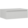 Mexen Rivel Badezimmerunterschrank 70 cm mit Arbeitsplatte, 1 Schublade, gerillt, grau matt - 91A20-07023-1-BFC62