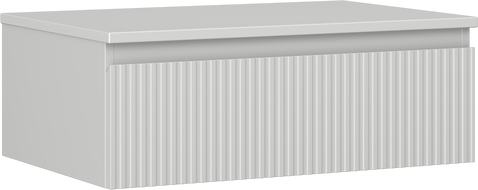 Mexen Rivel Badezimmerunterschrank 70 cm mit Arbeitsplatte, 1 Schublade, gerillt, grau matt - 91A20-07023-1-BFC62