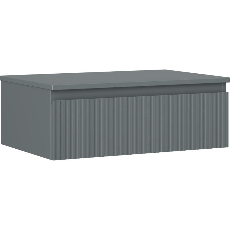 Mexen Rivel Badezimmerschrank unter Waschbecken 70 cm mit Platte, 1 Schublade, geriffelt, graphit matt - 91A20-07023-1-BFC66