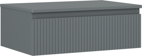 Mexen Rivel Badezimmerschrank unter Waschbecken 70 cm mit Platte, 1 Schublade, geriffelt, graphit matt - 91A20-07023-1-BFC66