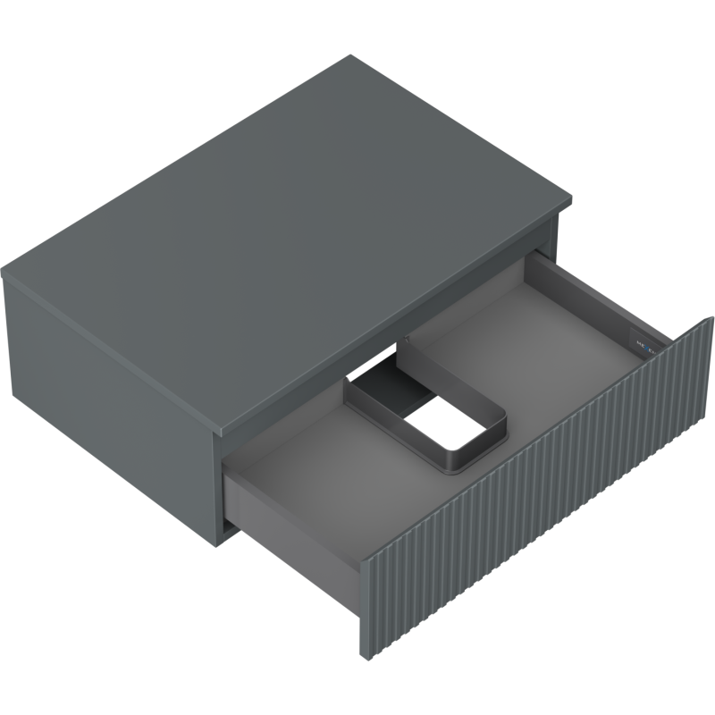 Mexen Rivel Badezimmerschrank unter Waschbecken 70 cm mit Platte, 1 Schublade, geriffelt, graphit matt - 91A20-07023-1-BFC66