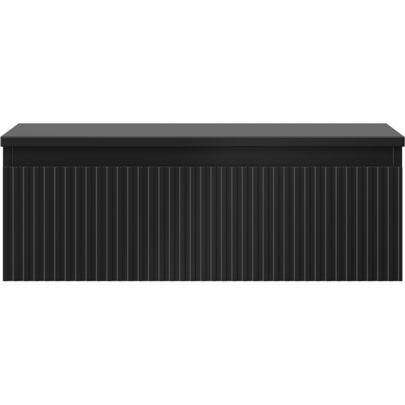 Mexen Rivel Badezimmer-Unterschrank 70 cm mit Arbeitsplatte, 1 Schublade, gerillt, schwarz matt - 91A20-07023-1-BFC71