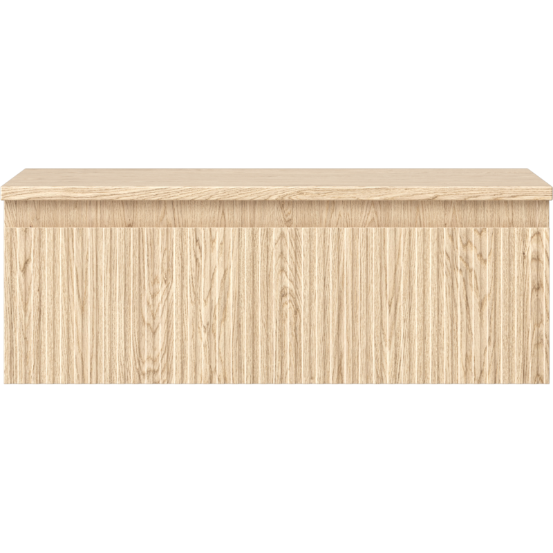 Mexen Rivel Badezimmerschrank 70 cm mit Arbeitsplatte, 1 Schublade, geriffelt, Eiche - 91A20-07023-1-BFC81