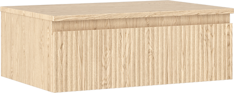 Mexen Rivel Badezimmerschrank 70 cm mit Arbeitsplatte, 1 Schublade, geriffelt, Eiche - 91A20-07023-1-BFC81