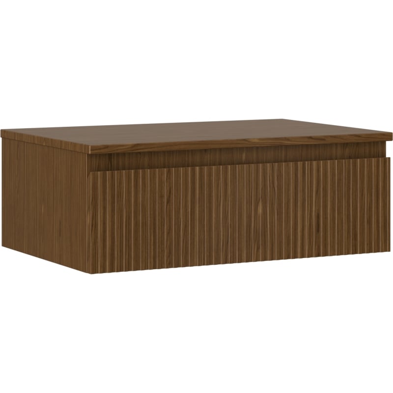 Mexen Rivel Badezimmerschrank 70 cm mit Arbeitsplatte, 1 Schublade, gerillt, Nussbaum - 91A20-07023-1-BFC86