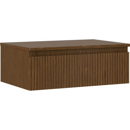 Mexen Rivel Badezimmerschrank 70 cm mit Arbeitsplatte, 1 Schublade, gerillt, Nussbaum - 91A20-07023-1-BFC86