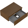Mexen Rivel Badezimmerschrank 70 cm mit Arbeitsplatte, 1 Schublade, gerillt, Nussbaum - 91A20-07023-1-BFC86