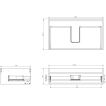 Mexen Rivel Badezimmerschrank 80 cm mit Arbeitsplatte, 1 Schublade, geriffelt, weiß matt - 91A20-08023-1-BFC01