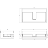 Mexen Rivel Badezimmer-Unterschrank 80 cm mit Platte, 1 Schublade, gerillt, grau matt - 91A20-08023-1-BFC62