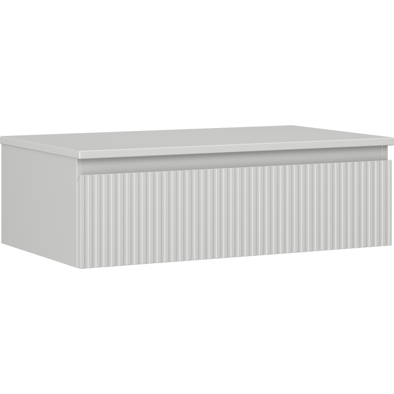 Mexen Rivel Badezimmer-Unterschrank 80 cm mit Platte, 1 Schublade, gerillt, grau matt - 91A20-08023-1-BFC62