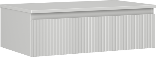 Mexen Rivel Badezimmer-Unterschrank 80 cm mit Platte, 1 Schublade, gerillt, grau matt - 91A20-08023-1-BFC62