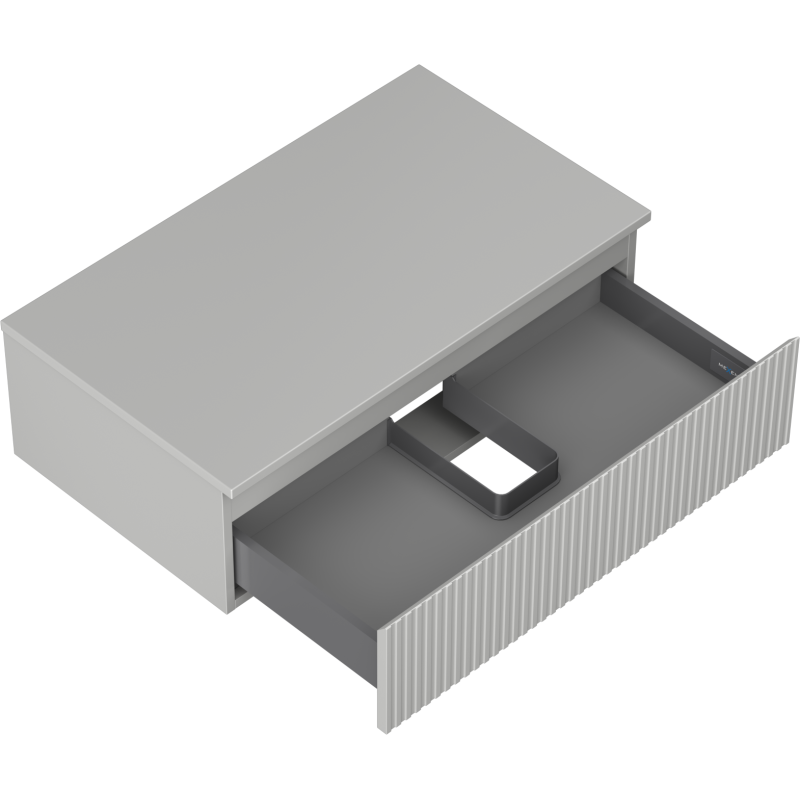 Mexen Rivel Badezimmer-Unterschrank 80 cm mit Platte, 1 Schublade, gerillt, grau matt - 91A20-08023-1-BFC62