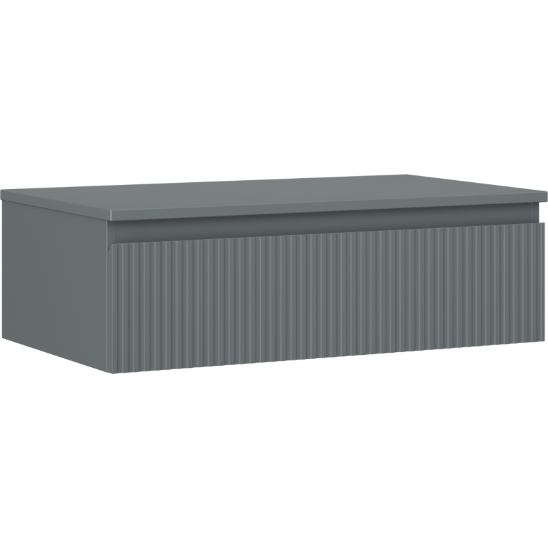 Mexen Rivel Badunterschrank 80 cm mit Arbeitsplatte, 1 Schublade, geriffelt, Graphit matt - 91A20-08023-1-BFC66