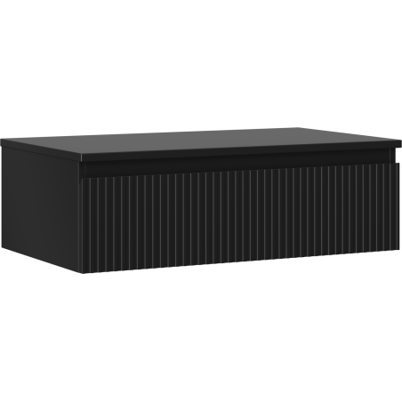 Mexen Rivel Badunterschrank 80 cm mit Arbeitsplatte, 1 Schublade, gerillt, schwarz matt - 91A20-08023-1-BFC71