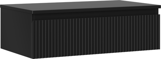 Mexen Rivel Badunterschrank 80 cm mit Arbeitsplatte, 1 Schublade, gerillt, schwarz matt - 91A20-08023-1-BFC71
