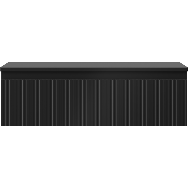 Mexen Rivel Badunterschrank 80 cm mit Arbeitsplatte, 1 Schublade, gerillt, schwarz matt - 91A20-08023-1-BFC71