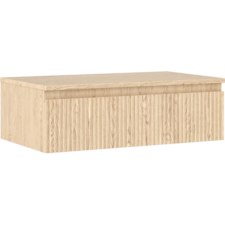 Mexen Rivel Badezimmerunterschrank 80 cm mit Arbeitsplatte, 1 Schublade, geriffelt, Eiche - 91A20-08023-1-BFC81