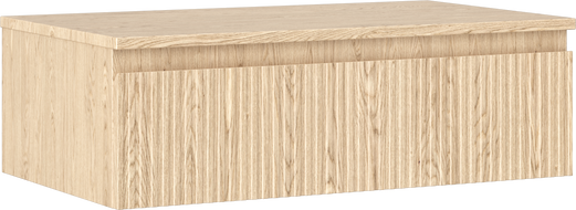 Mexen Rivel Badezimmerunterschrank 80 cm mit Arbeitsplatte, 1 Schublade, geriffelt, Eiche - 91A20-08023-1-BFC81